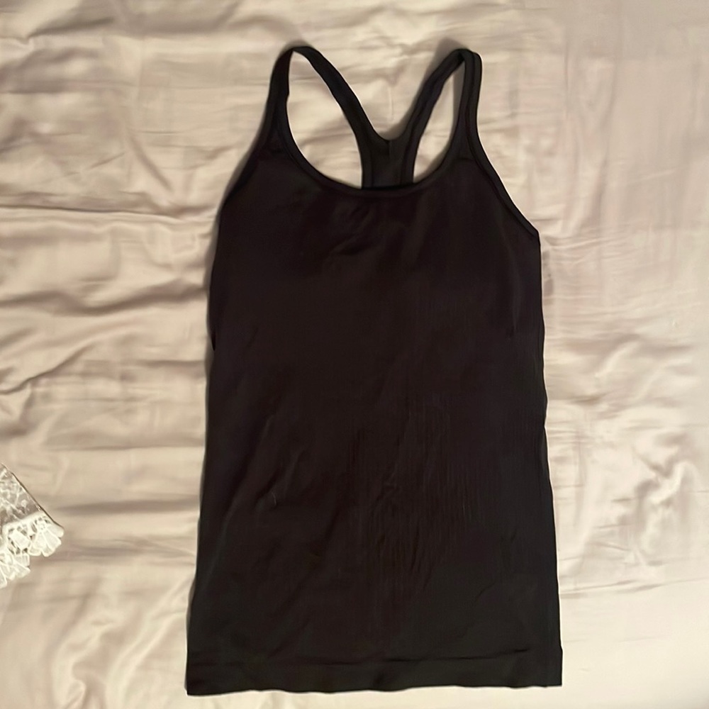 Lululemon Black Ebb to Street Tank Top, built in bra, size 6